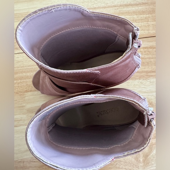 Shoedazzle Women’s Size 7.5 JOJO dusty pink Open Toe Booties w/ 4 inch heels - Picture 5 of 11